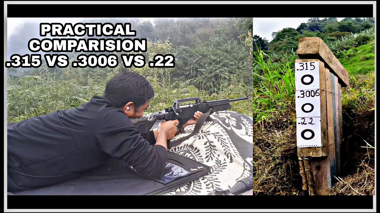Practical Comparison of  315 vs  3006 vs  22 IOF rifles AT 50 meter.
