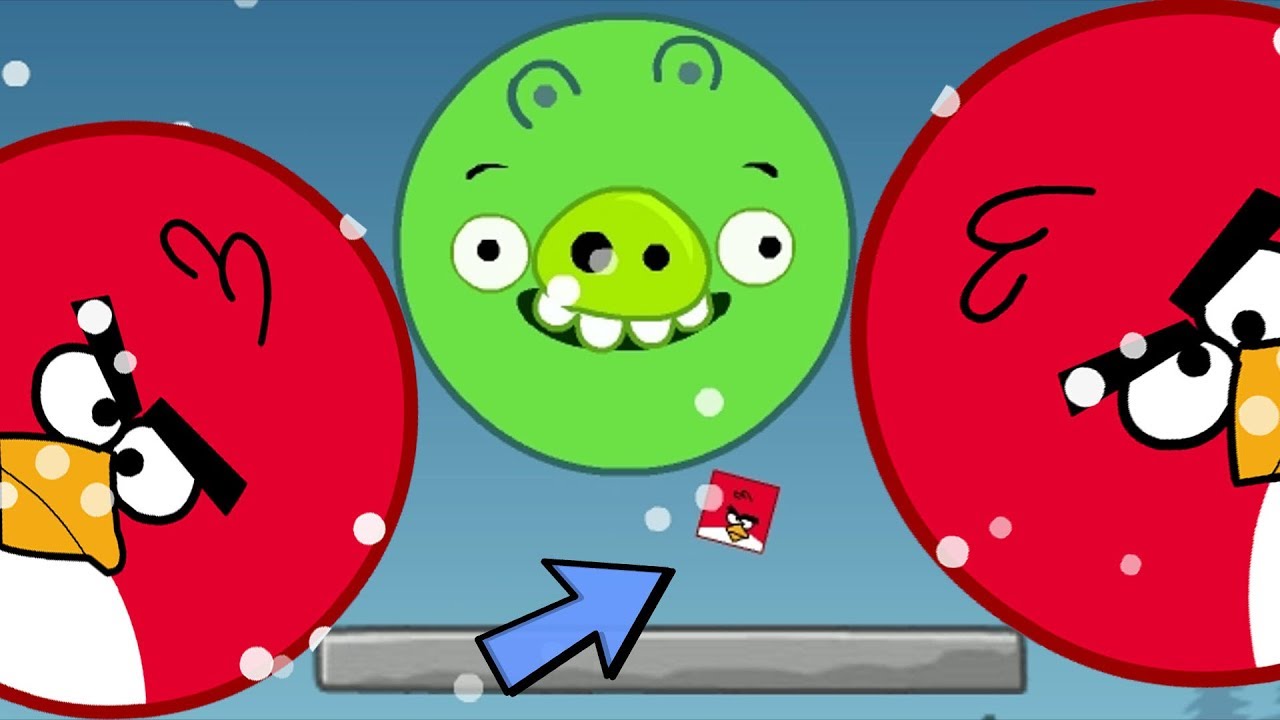 Angry Birds Kick Out Green Pigs - TWO SMALLEST AND BIGGEST BIRDS FORCE OUT ONE PIGGIES!