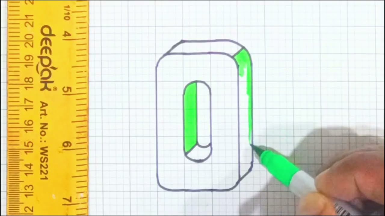 How to draw 3D letter Capital alphabet O tutorial | Calligraphy | G. DeviChandra #Video