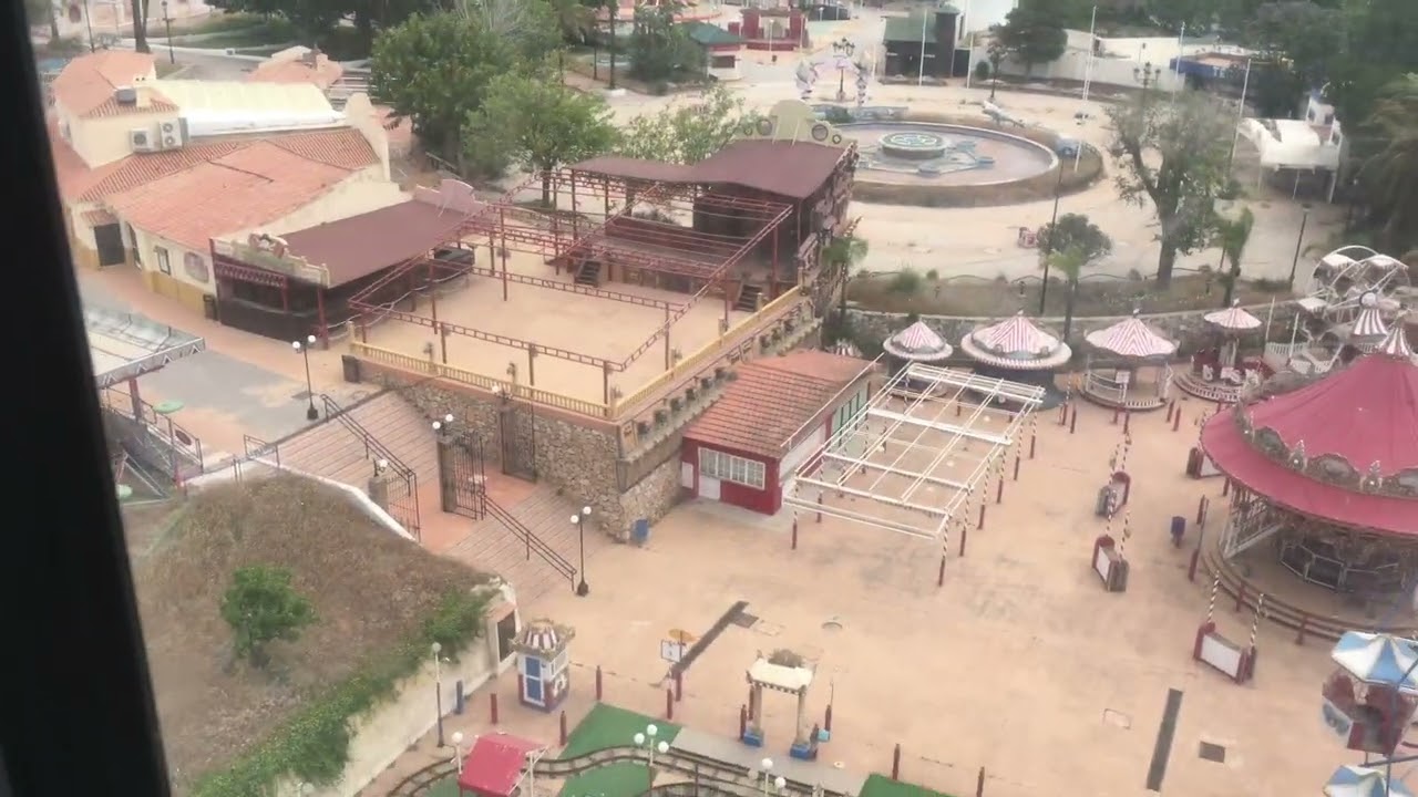 Cable car ride over abandoned Tivoli World Benalmadena
