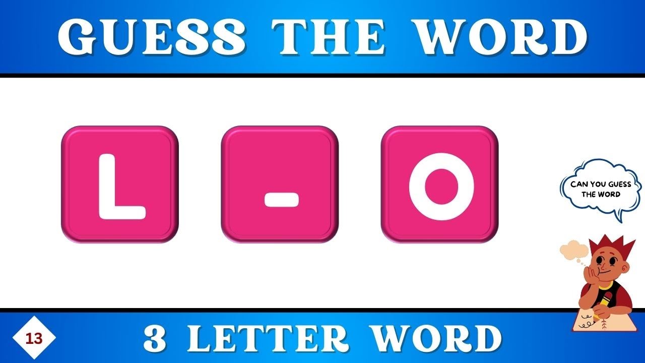 Fill in the missing letters and Complete the words (3 letter words) | Word puzzle game - #13