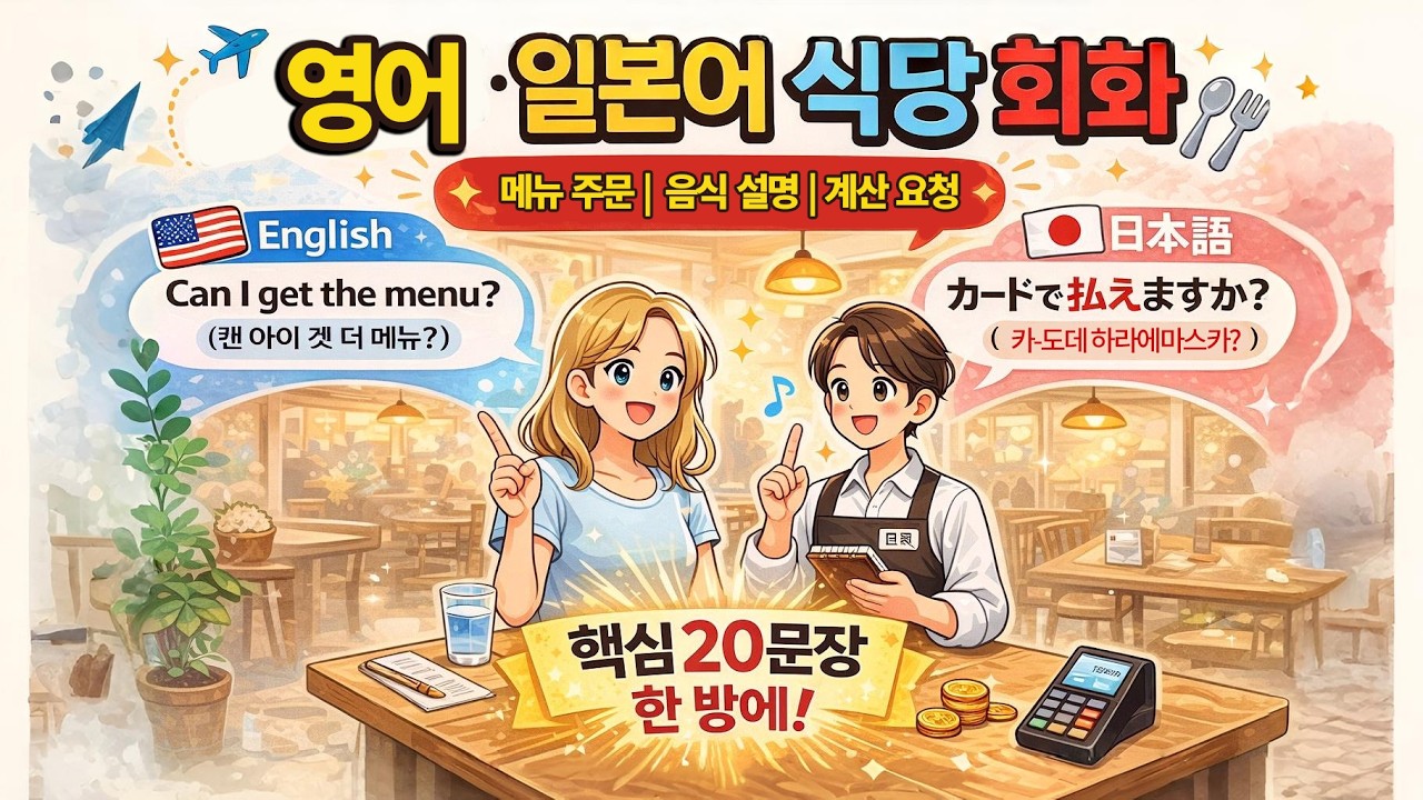 여행 필수! 영어 & 일본어 식당 회화 완전 정리