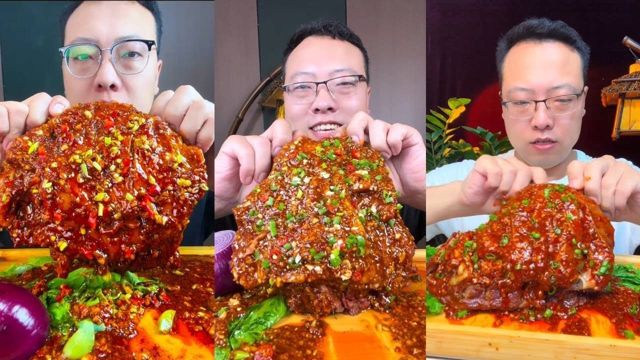 Immersive Mukbang  Mouthwatering Spicy Lamb Chops #Food #Mukbang #Foodie