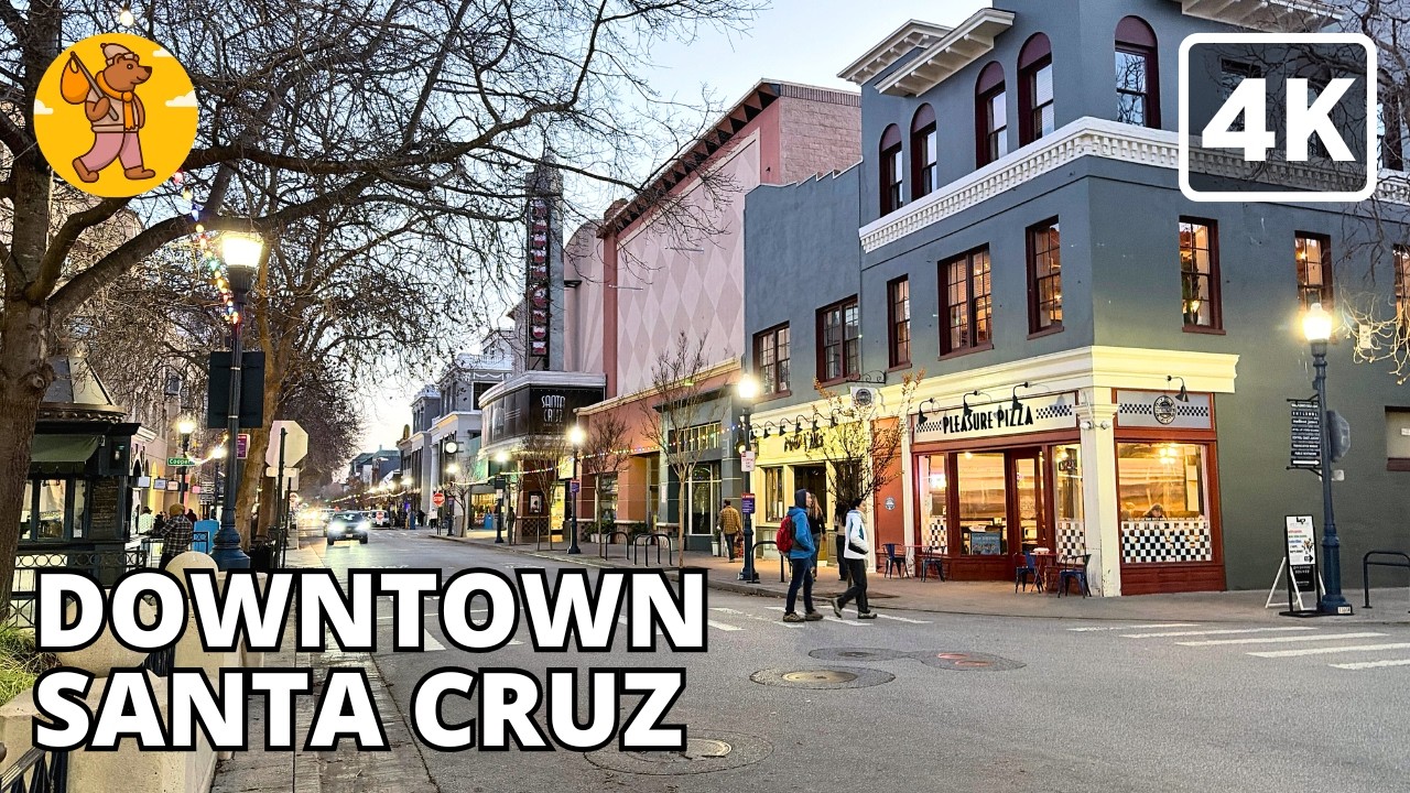 Downtown Santa Cruz Evening Walk 2026 | 4K California Night Walking Tour