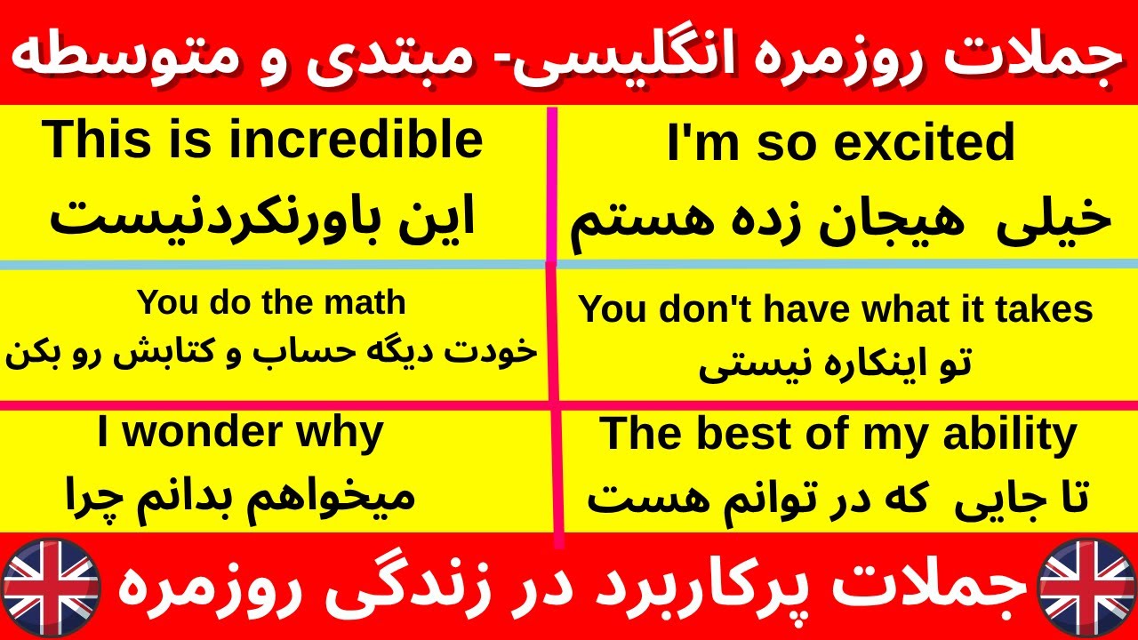 جملات کاربردی و مفید روزمره زبان انگلیسی