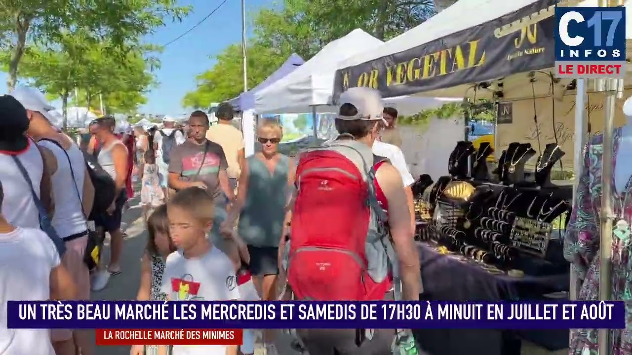 La Rochelle marché des MINIMES nocturnes les mercredis et samedis de juillet et août