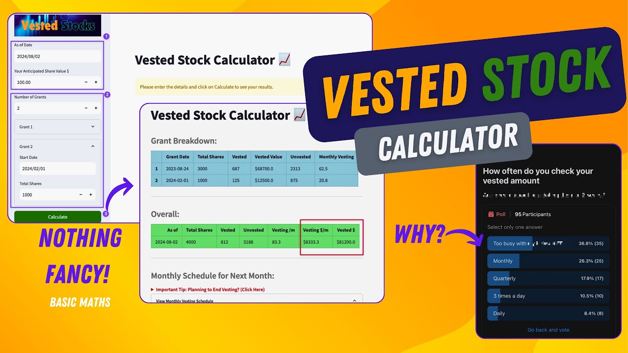 Free App - Vested Stock Calculator