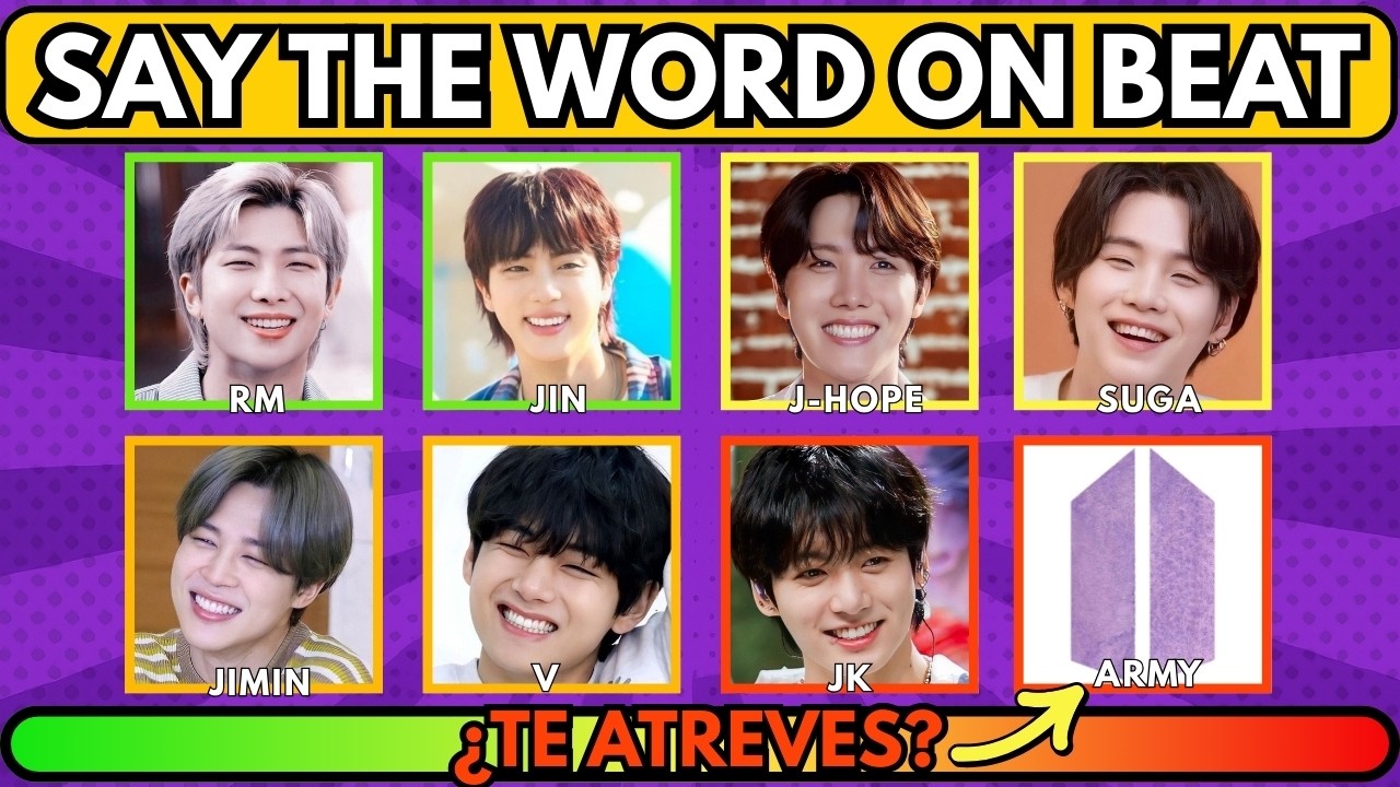 Di sus nombres al ritmo de la música ⚡ BTS Challenge 💜 #bts #ARMY #SayTheWordChallenge #btsquiz