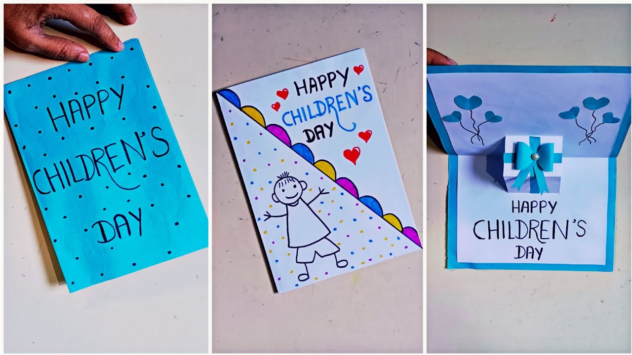 3 DIY easy children's day card / happy children's day pop up card / children's day card making ideas