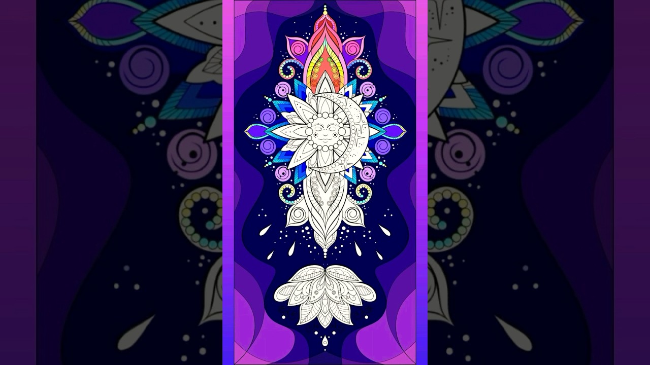 Sun🌞🌛 Moon Mandala art design #youtube #digital #shorts