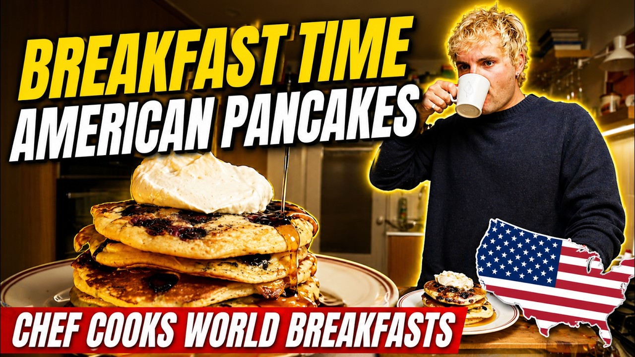 How to Make Fluffy Blueberry Pancakes - AMERICAN STYLE | Breakfast Time w/ Ben Lippett