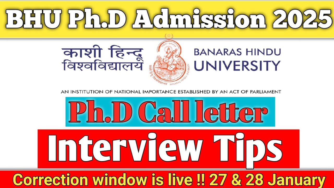BHU Ph.D admission 2025 || BHU phd interview || BHU phd call letter #bhu #bhucampus #bhuphd