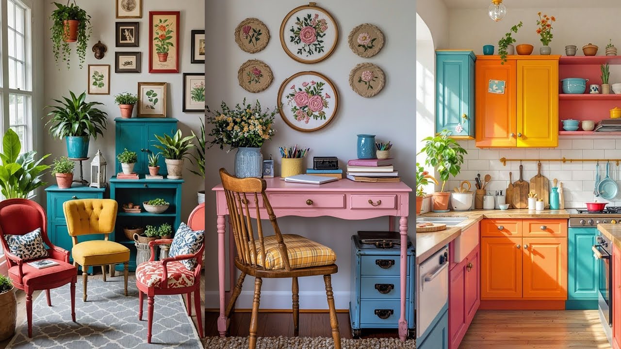 Farmhouse Chic Decor | DIY Furniture Flips with Bold Color & Vintage Personality