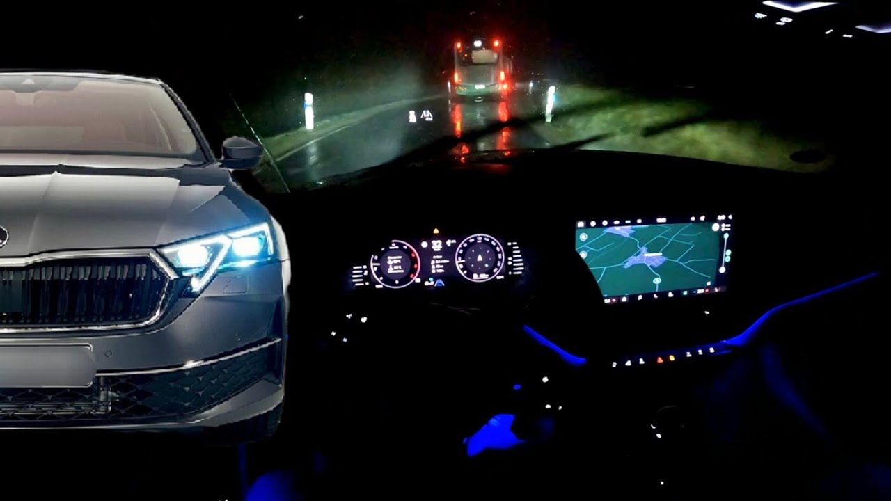 Are LED Matrix Headlights Worth It? Skoda Octavia IV Facelift 2025 POV NIGHT DRIVE