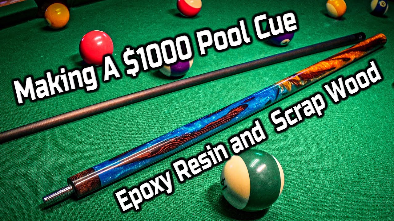 WoodTurning: Making A $1000 Pool Cue With Epoxy Resin And Scrap Wood With Carbon Fiber Shaft