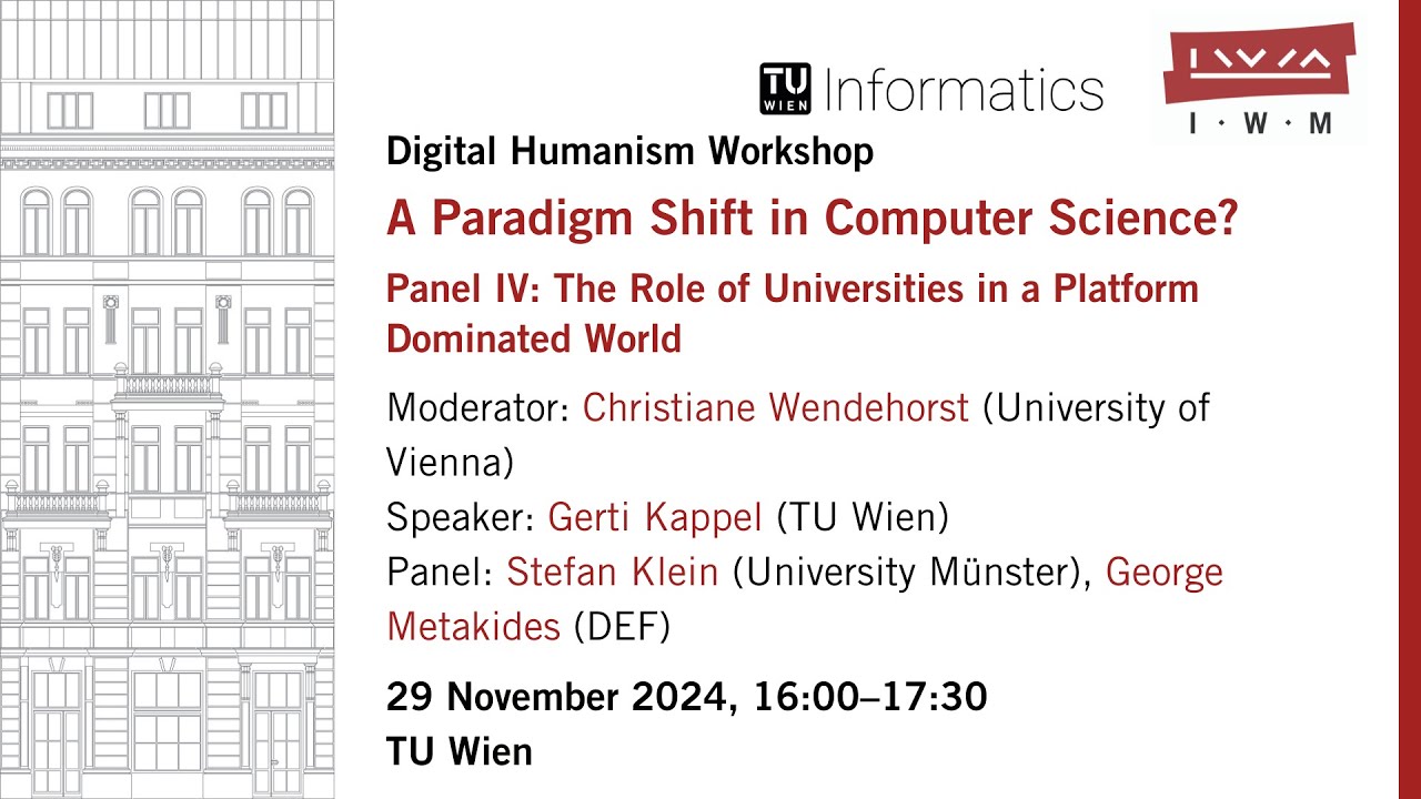 GERTI KAPPEL: The Role of Universities in a Platform Dominated World (Panel IV, Day 2)