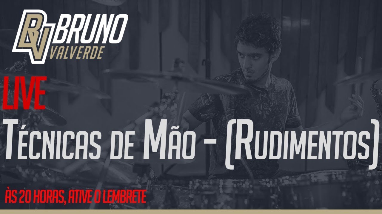 🔴 Técnicas de Mão - (Rudimentos) - LIVE - Bruno Valverde