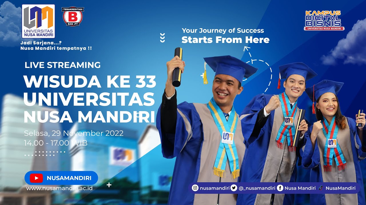 WISUDA KE 33 UNIVERSITAS NUSA MANDIRI SESI SIANG