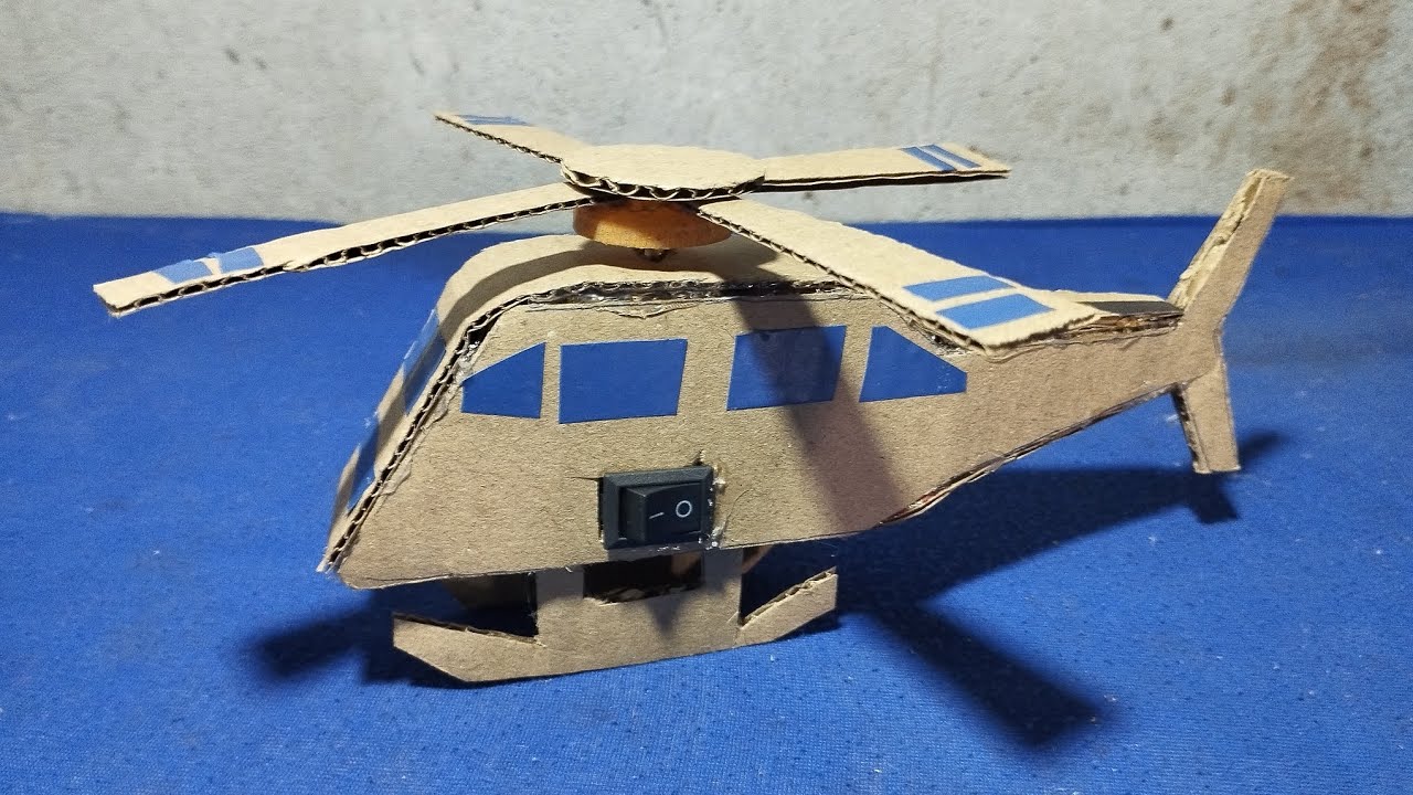 How to make RC helicopter with cardboard 🚁|| DRY RC helicopter school project 