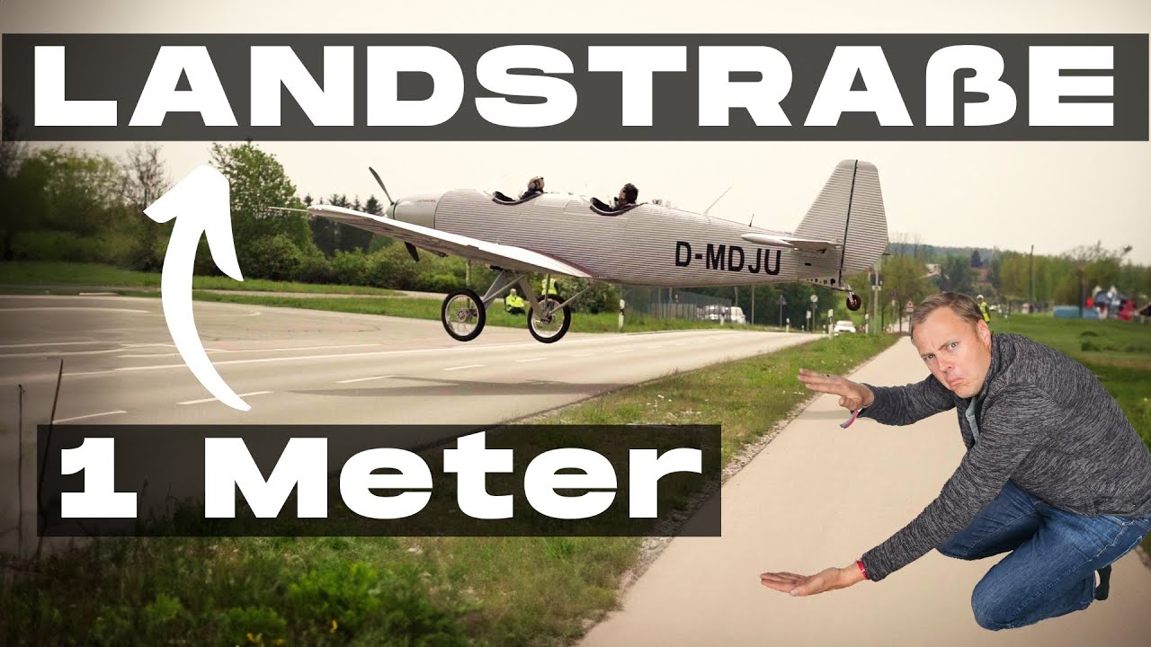 Spektakulärer Anflug in Jesenwang zum Fly Inn 2024. In einem Meter über die Landstraße 😱