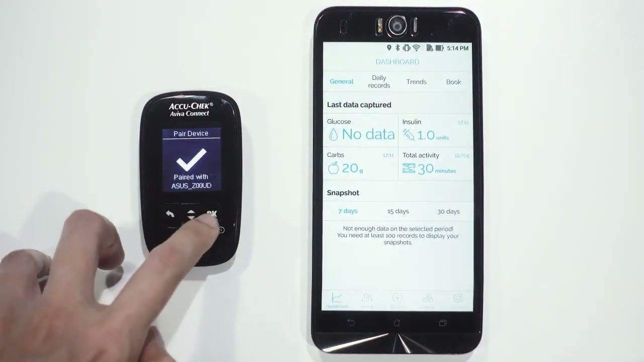 Roche ACCU CHEK Aviva Connect Jumelage et synchronisation avec l'application Glooko XT - EN
