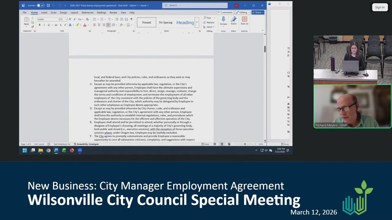 City Council Special Meeting, March 12, 2026