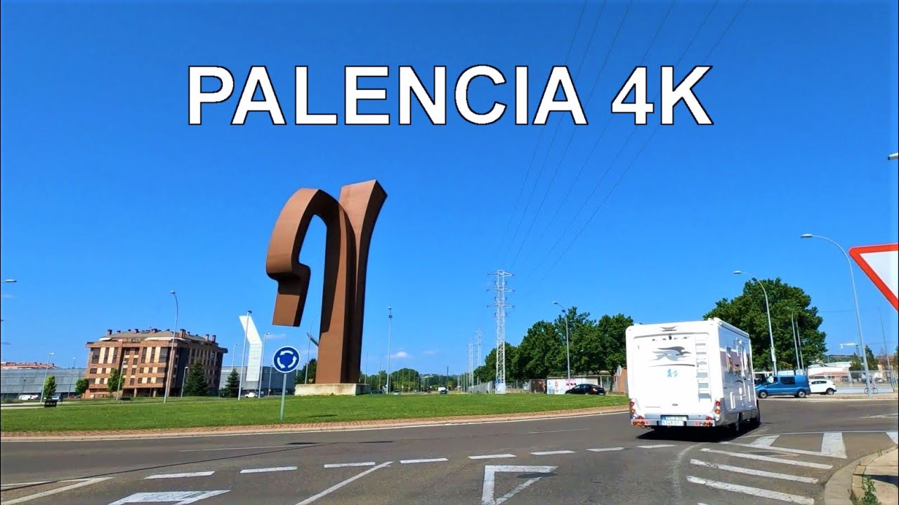 Palencia (Castilla y Leon, España) Conduciendo 4K Viaje en Coche