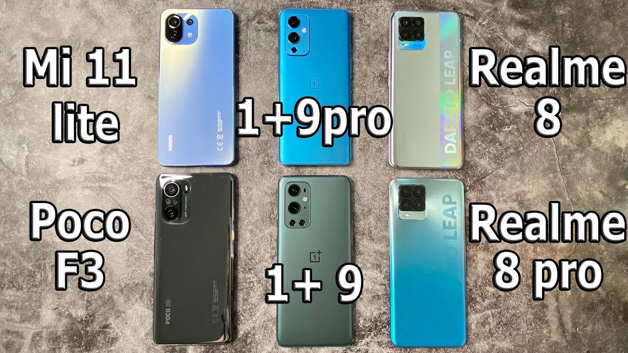 ПРОЖАРКА 🔥 Mi 11 lite vs Realme 8 vs Oneplus 9 vs Realme 8 Pro vs Oneplus 9 Pro vs Poco F3
