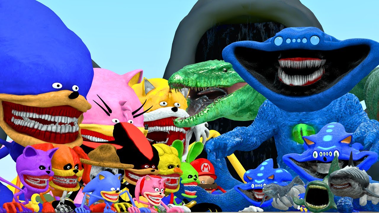 All New Sea Monsters Vs All Shin Sonic Tapes Family In Garry's Mod