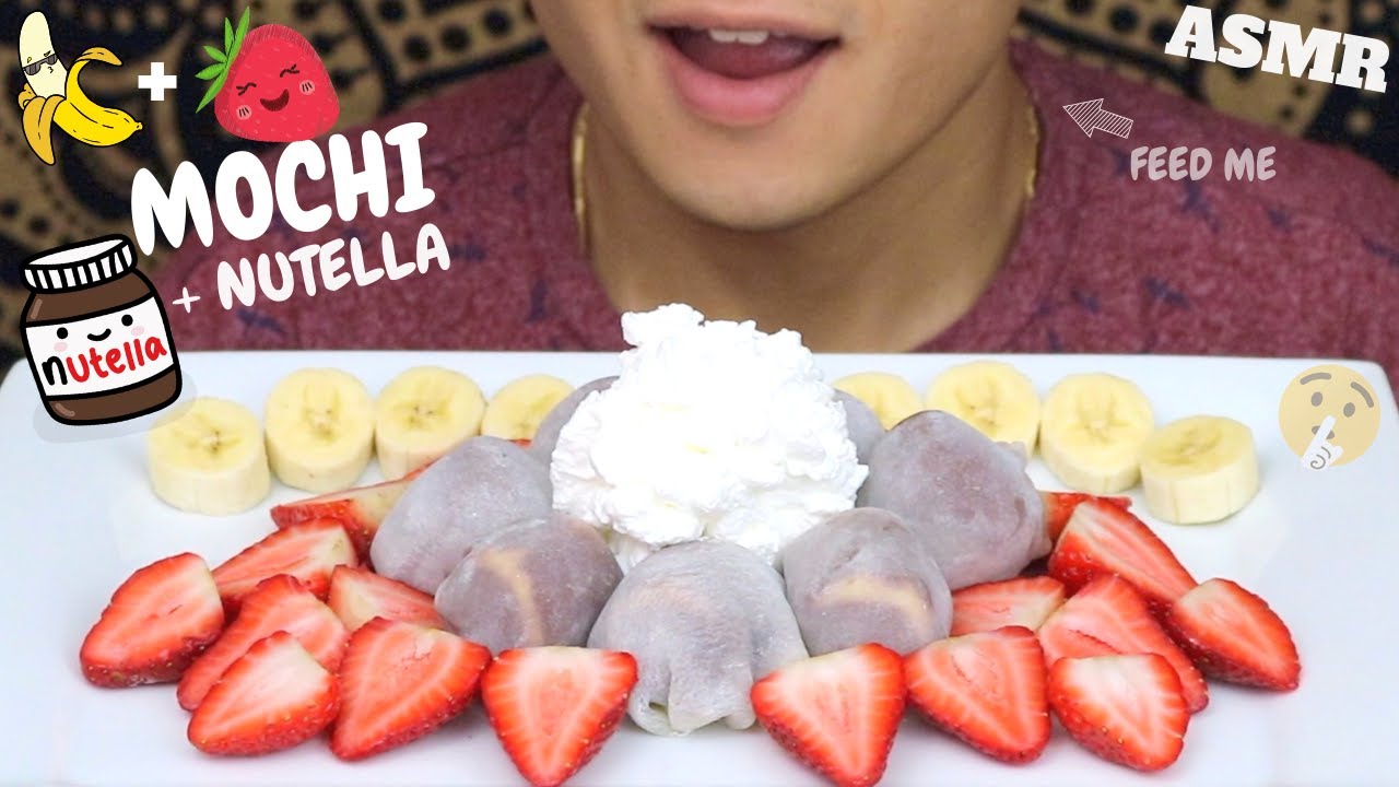 ASMR NUTELLA MOCHI MUKBANG | SOFT & No Talking Eating Sounds