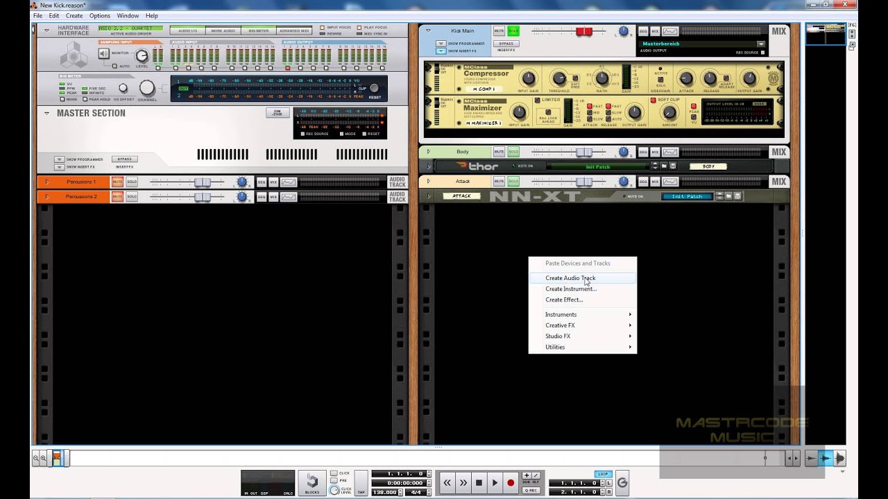 Creating a new Uplifting Trance kick drum in Reason.