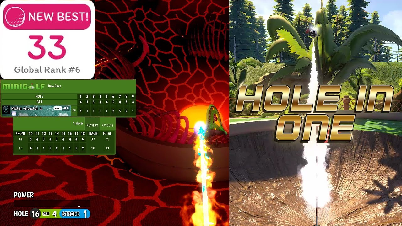 Tower Unite (MiniGolf) - Dino Drive - 33 Shots (Global Rank #6)