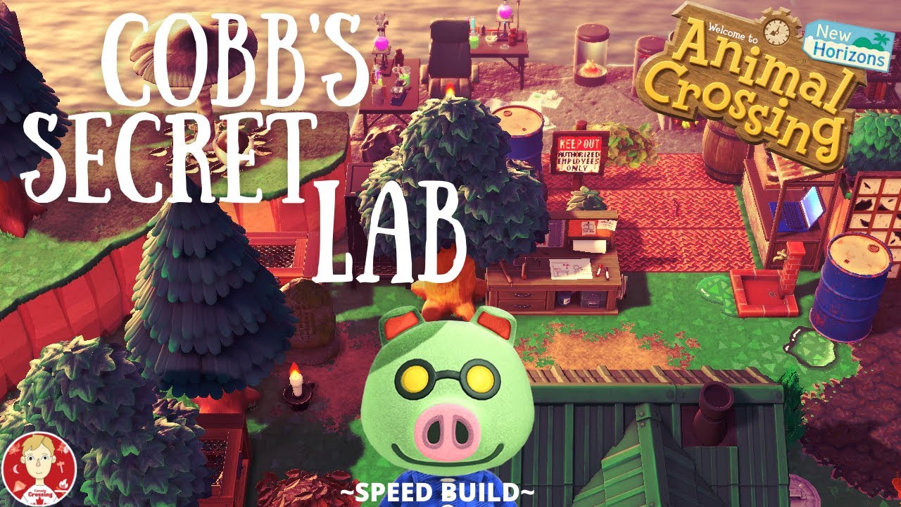 Animal Crossing New Horizons Cobb's Secret Laboratory ACNH Speed Build Halloween SwampCore
