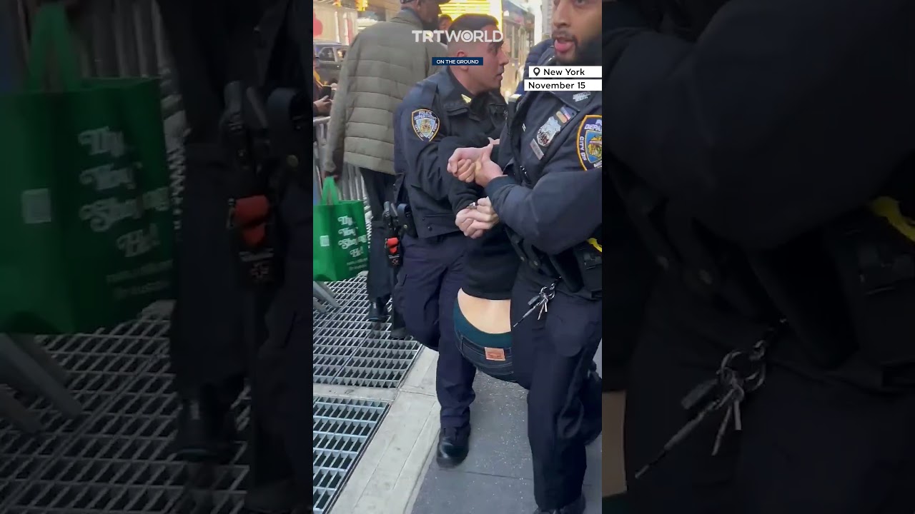 New York Police arrest demonstrators at New York Times office