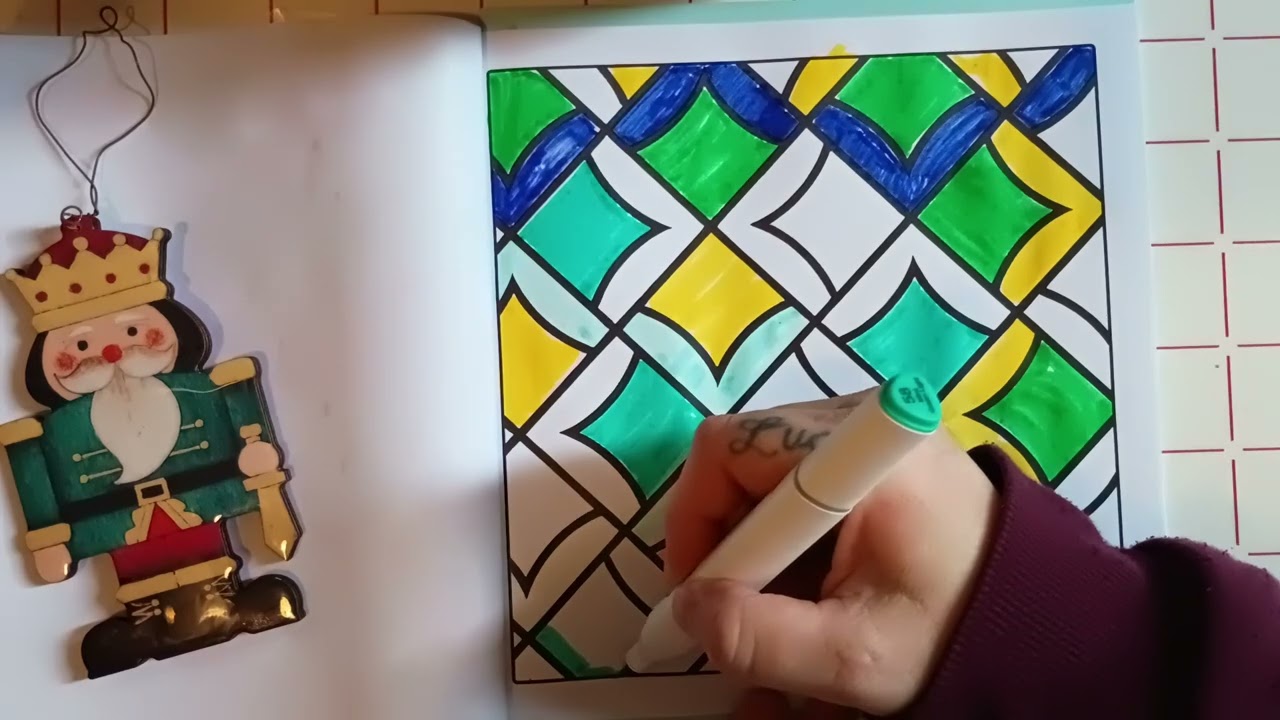 ASMR color pattern 🎁 marker sound no stress color with me
