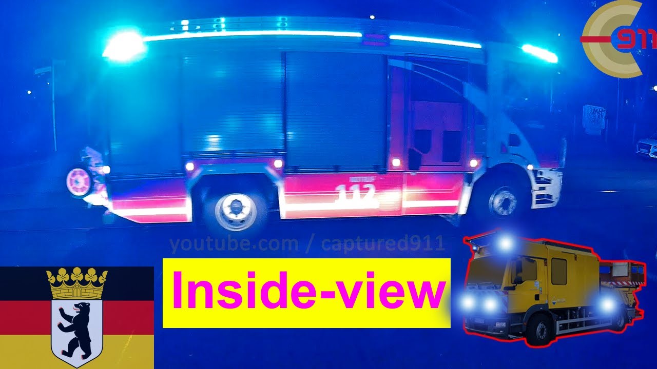 [BERLIN] Brandeinsatz | Einsatzfahrt inside-view | Turmdrehwagen BVG | Emergency response | 046