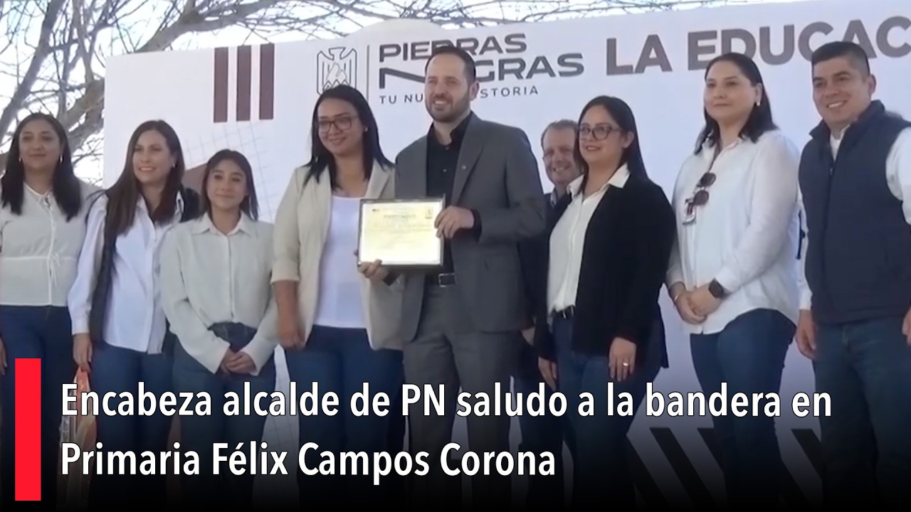 Encabeza alcalde de PN saludo a la bandera en Primaria Félix Campos Corona