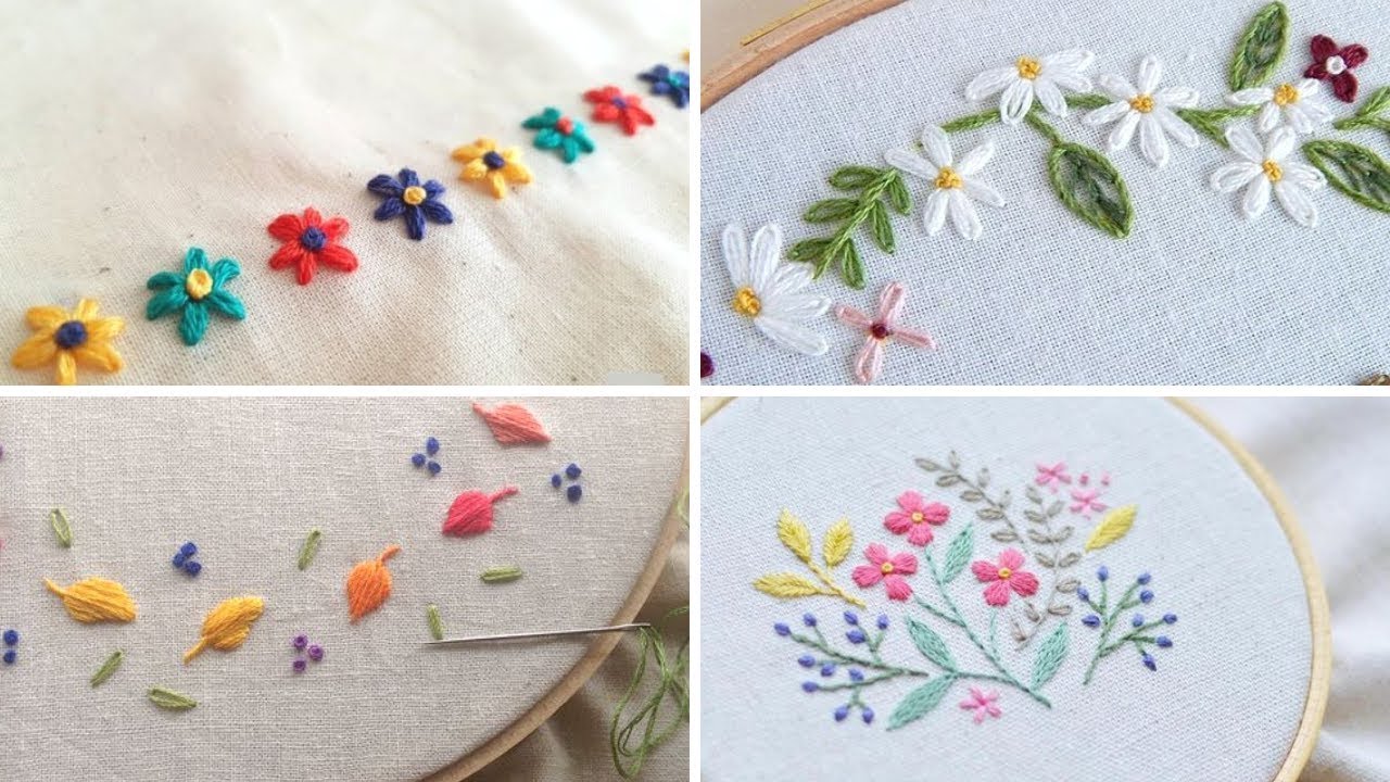 Hand embroidery designs -Try this flower designs for baby and kids dresses