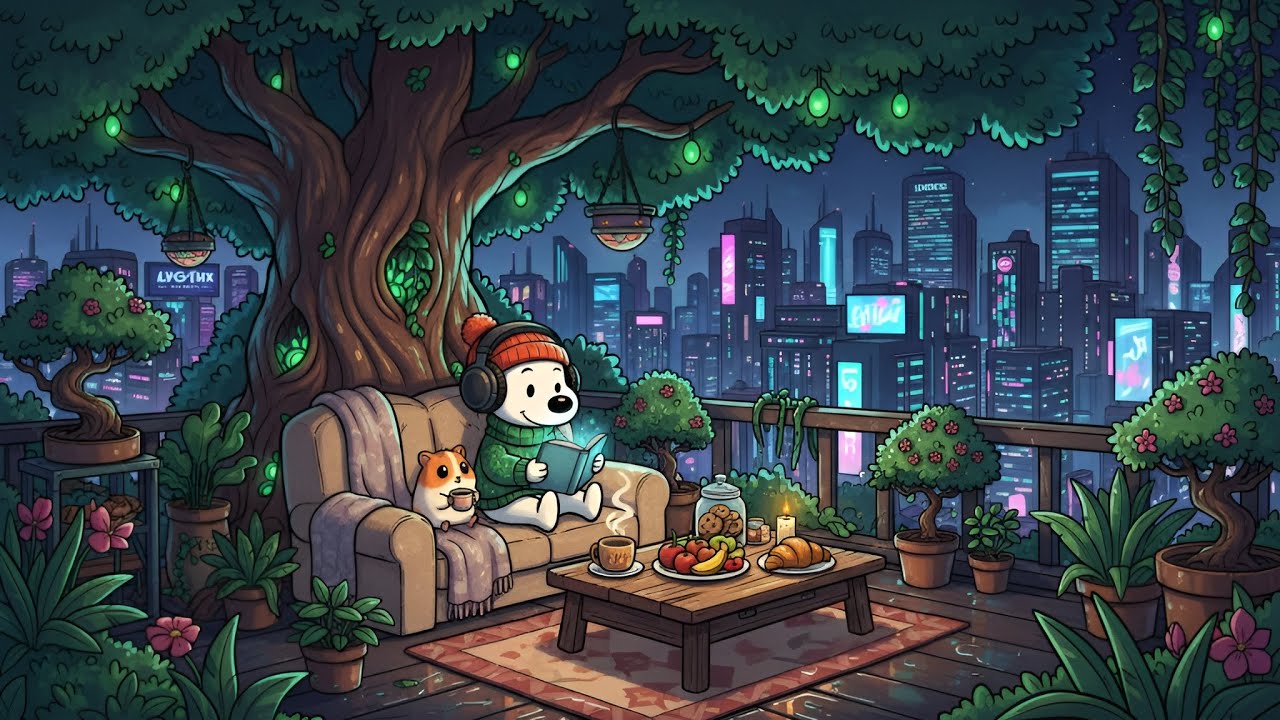 Cozy Lofi Chill Balcony ☕ Chill Lofi Hip Hop ❄️Lofi Deep Focus to study/work/relax