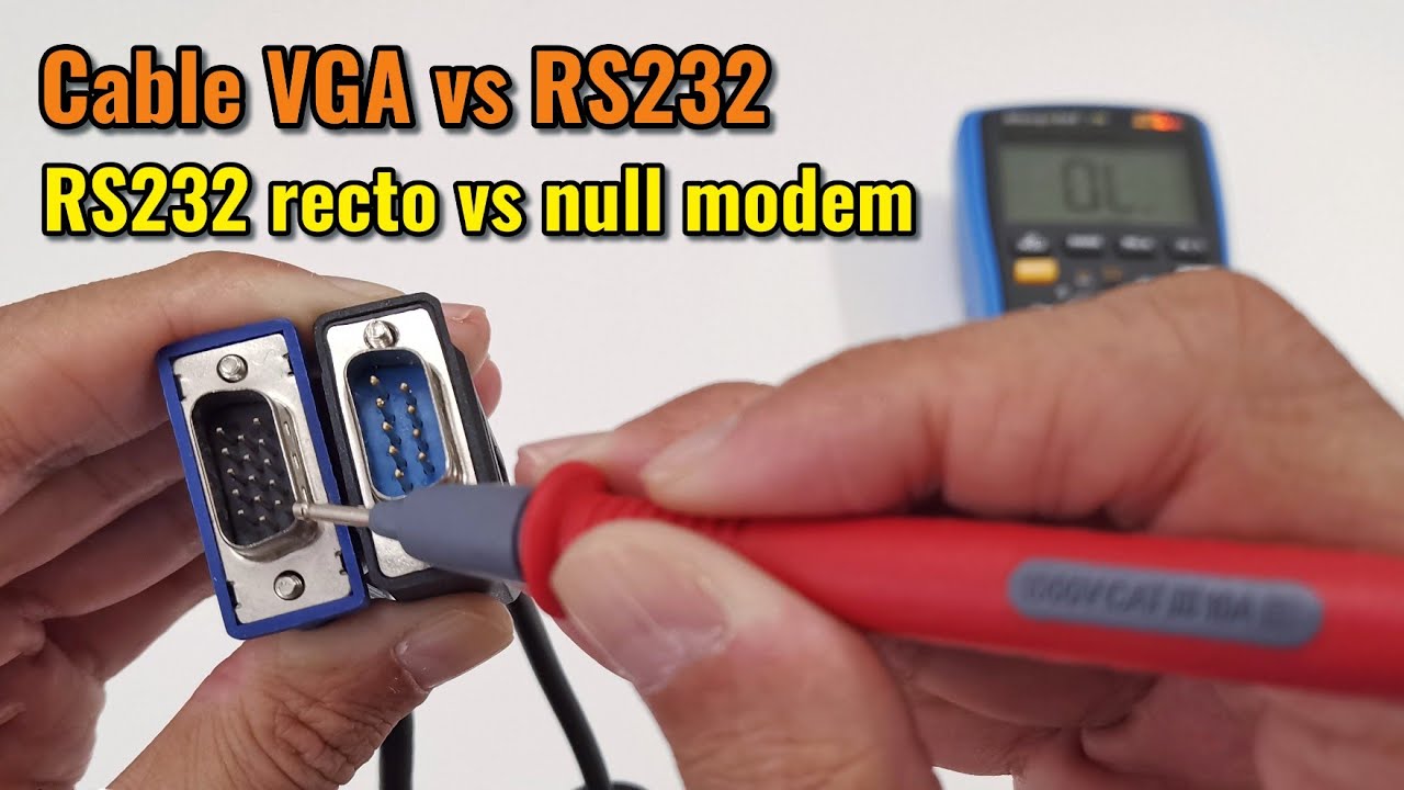 Cable VGA vs RS232: utilidad, historia y diferencias. Cable RS232 recto vs RS232 null modem