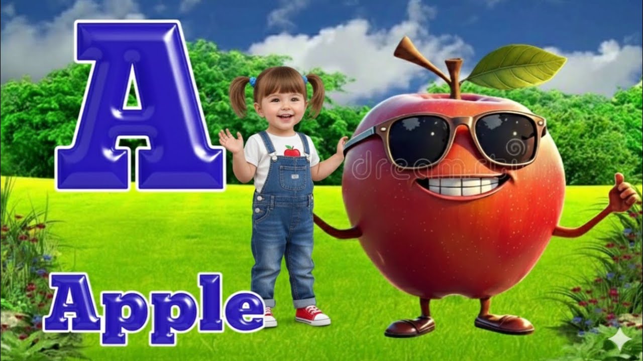 A for Apple 🍎 | First Alphabet for Kids | ABC Song | Learn with Fun
