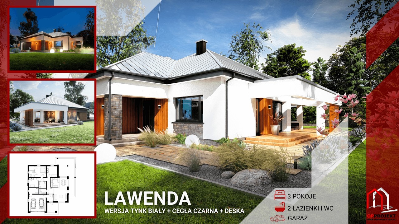 LAWENDA – funkcjonalny projekt domu z garażem w bryle | 162 m² OPPROJEKT