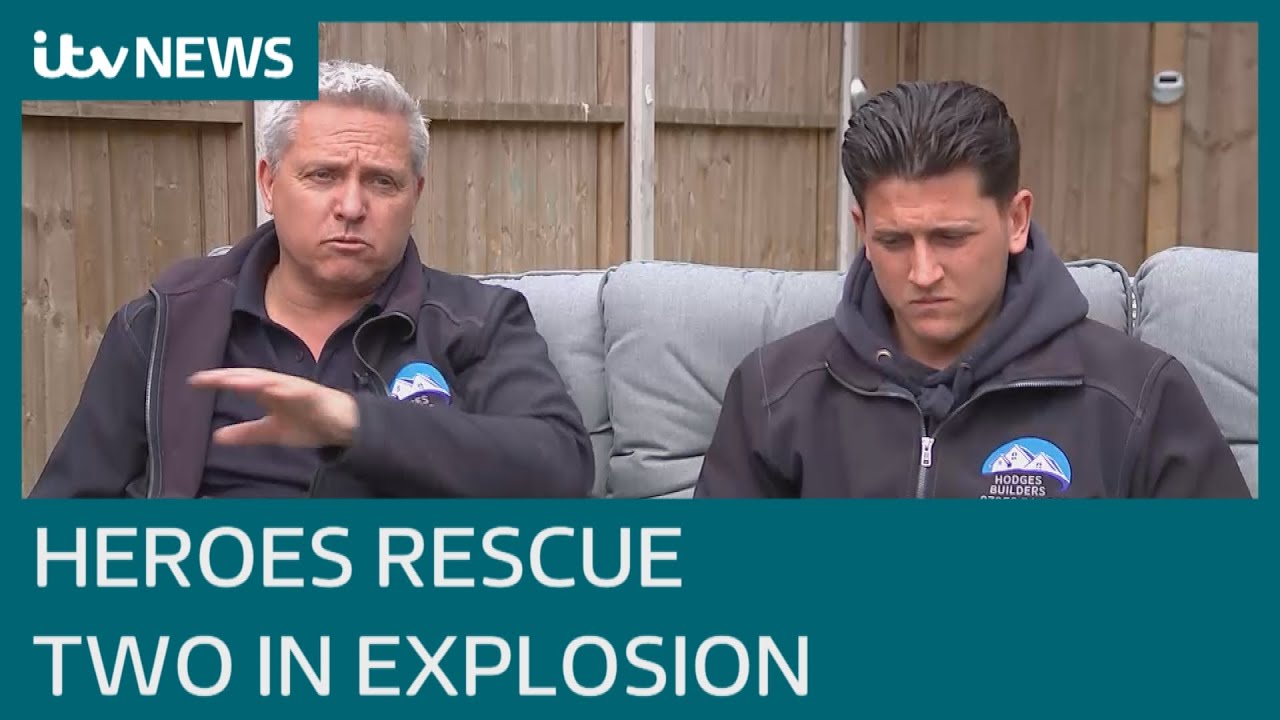 Hero neighbours rescue two people from house explosion in Ashford, Kent | ITV News