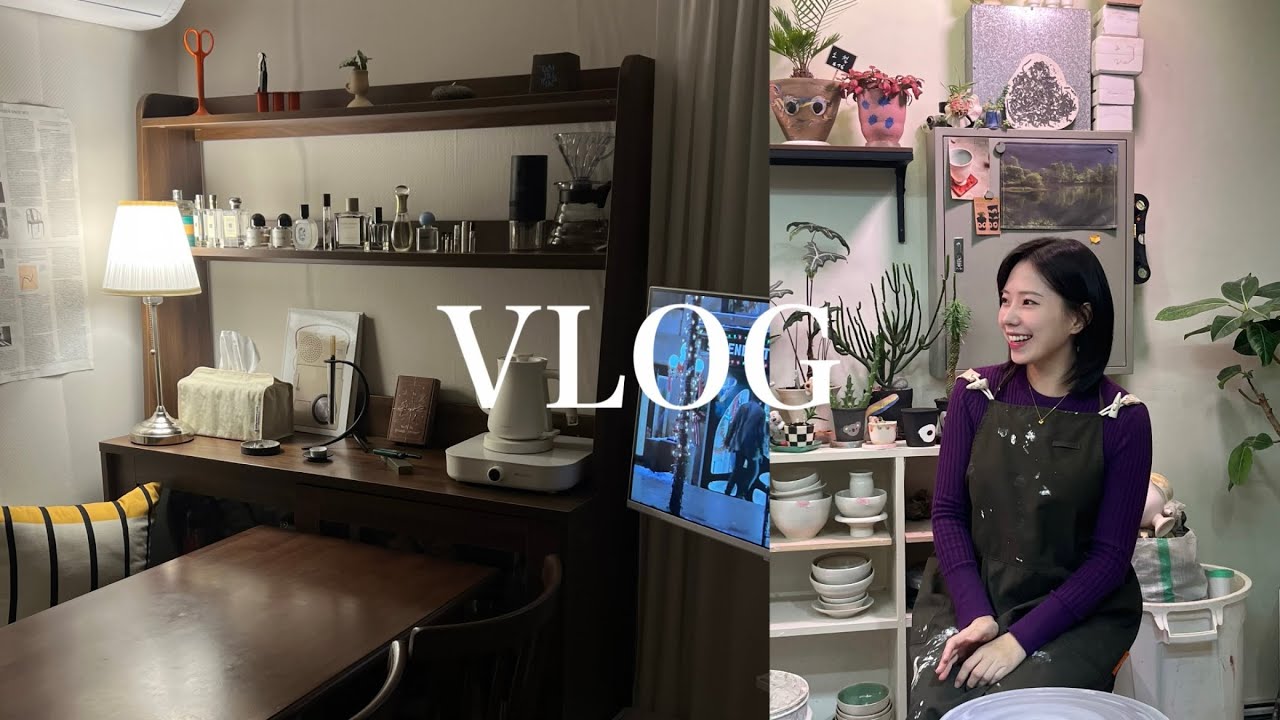vlog. Living alone / 원룸 일상, 물레 도자공방 원데이클래스, 연말 선물 모임, 한의원 8체질 금음체질 식단, 시고르자브종 호두랑 놀기, 직장인 퇴근 후 일상