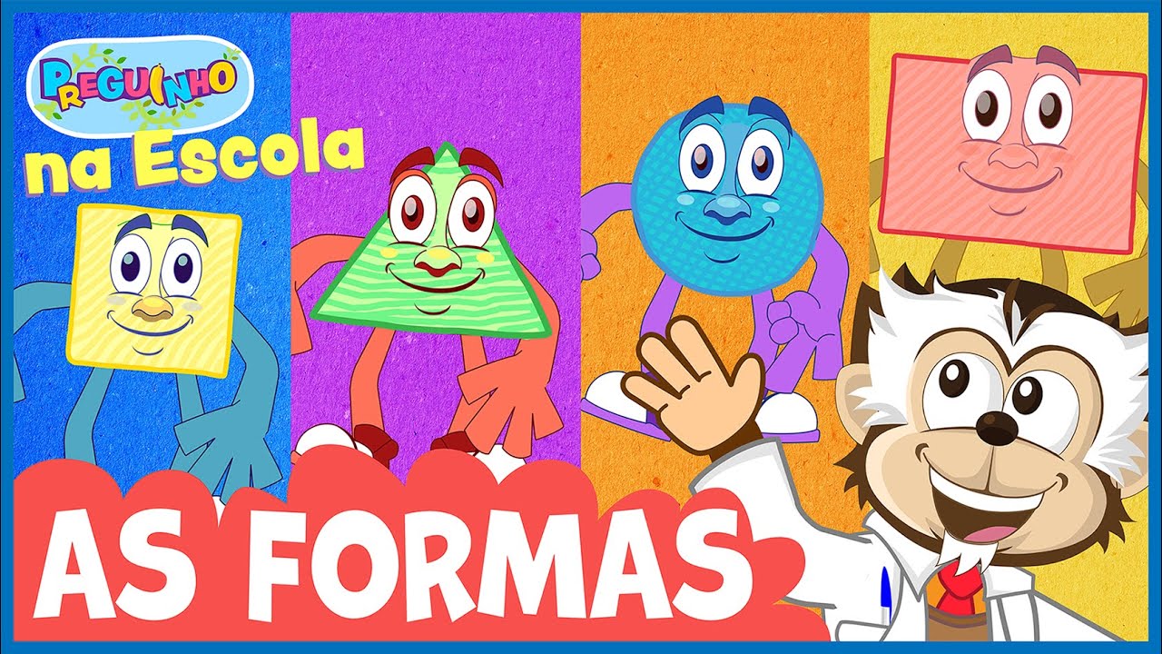As Formas Geom&eacute;tricas - Desenho Infantil Educativo - Preguinho na Escola