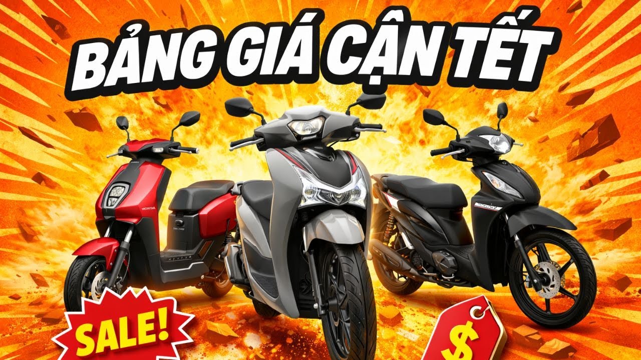 Bảng giá xe Honda mới nhất cận Tết 2026 | SH, Vision, Icon e...