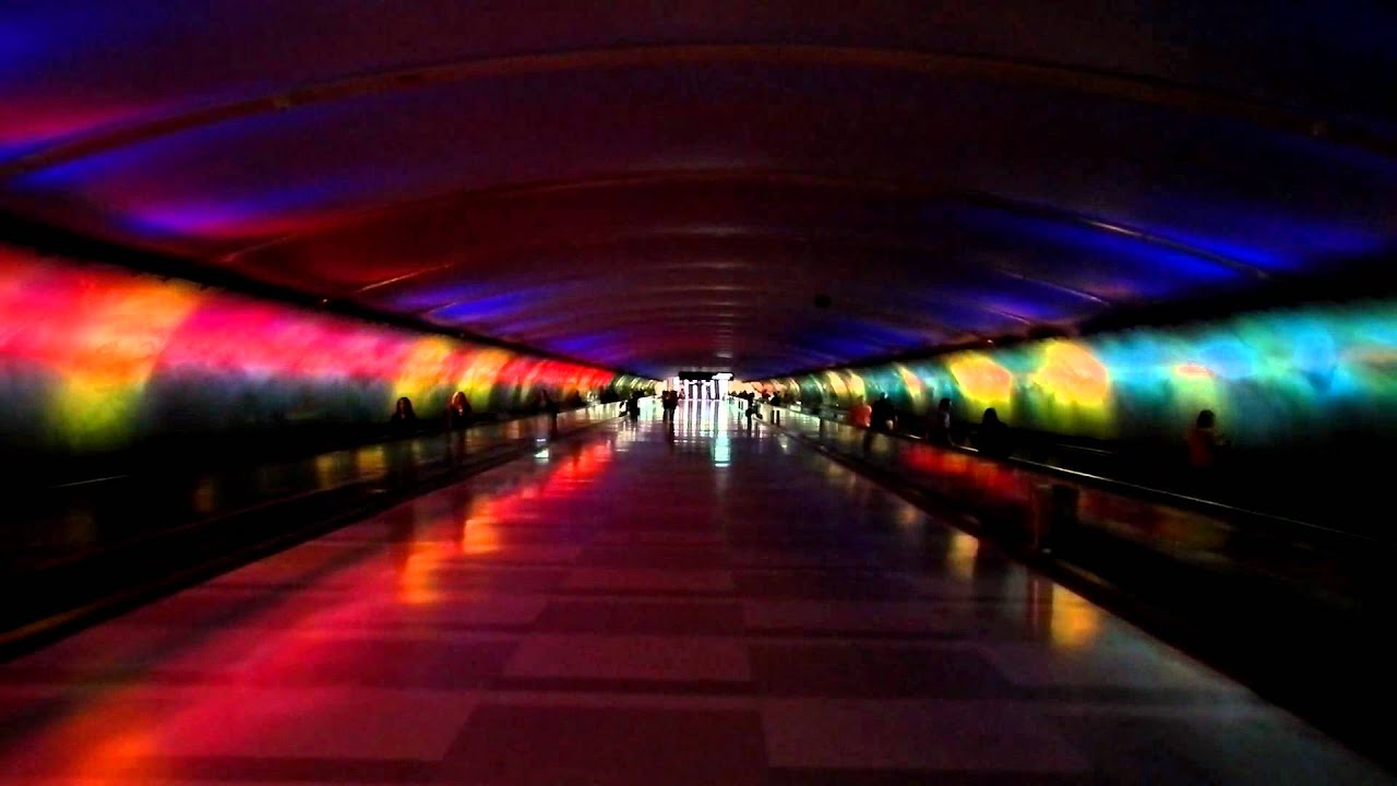 Detroit Airport lightning tunnel