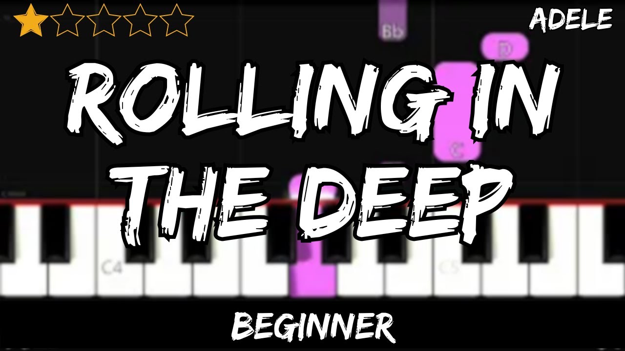 Adele - Rolling in the Deep - Easy Beginner Piano Tutorial - For 1 Hand