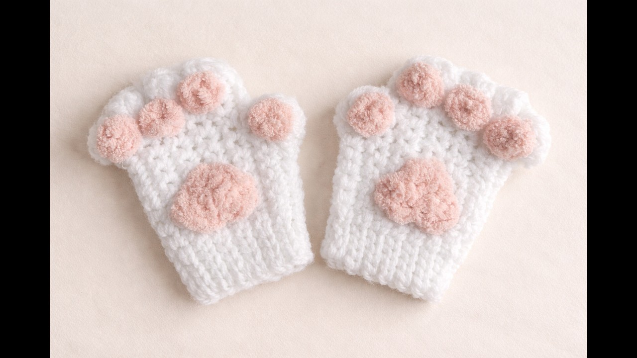 How to Crochet Cat Paw Fingerless Mittens | Step-by-Step Tutorial for Beginners