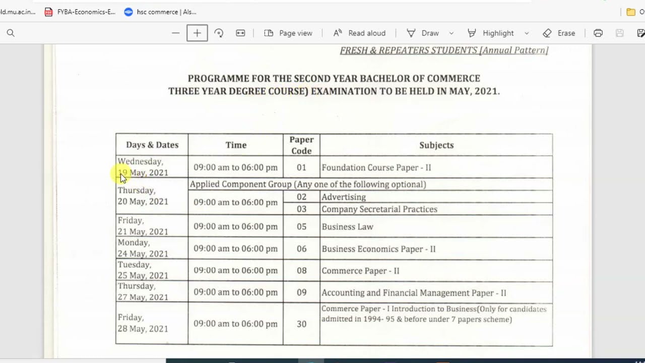 SYBCOM IDOL Timetable | Mock Test | Passing Marks | TYBCOM &TYBA | IDOL Mumbai University 2021